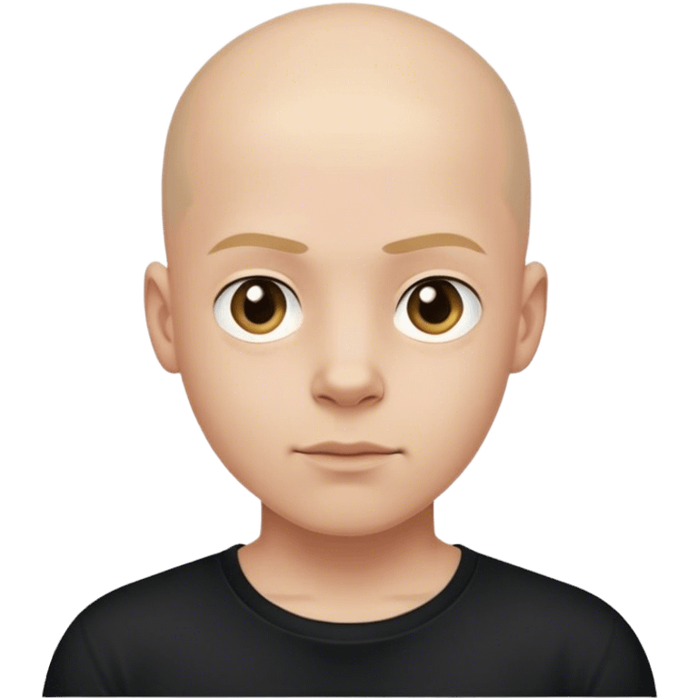 bald boy in black shirt emoji