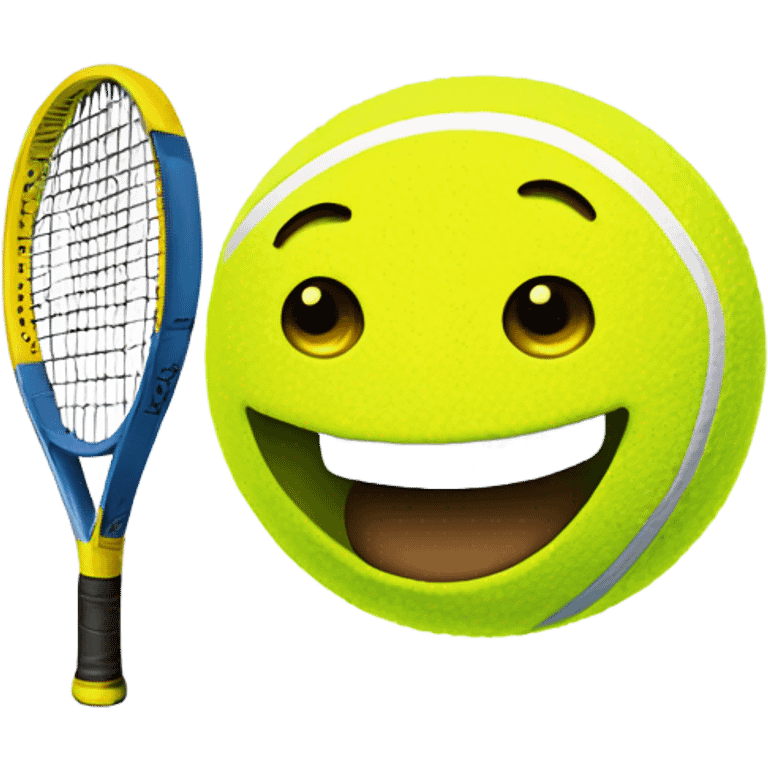 Smiling tennis ball emoji