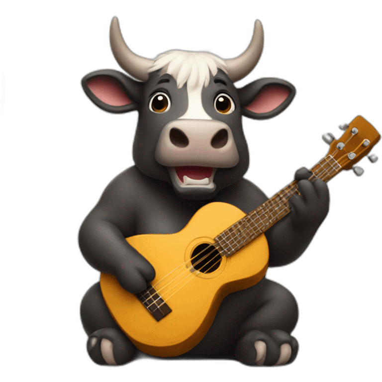 bull playing ukulele emoji