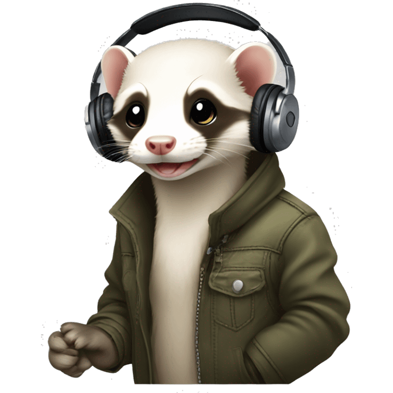 ferret with Dj set emoji