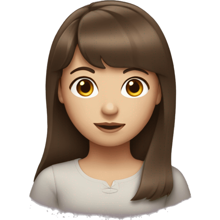 Girl with brown hair and bangs  emoji