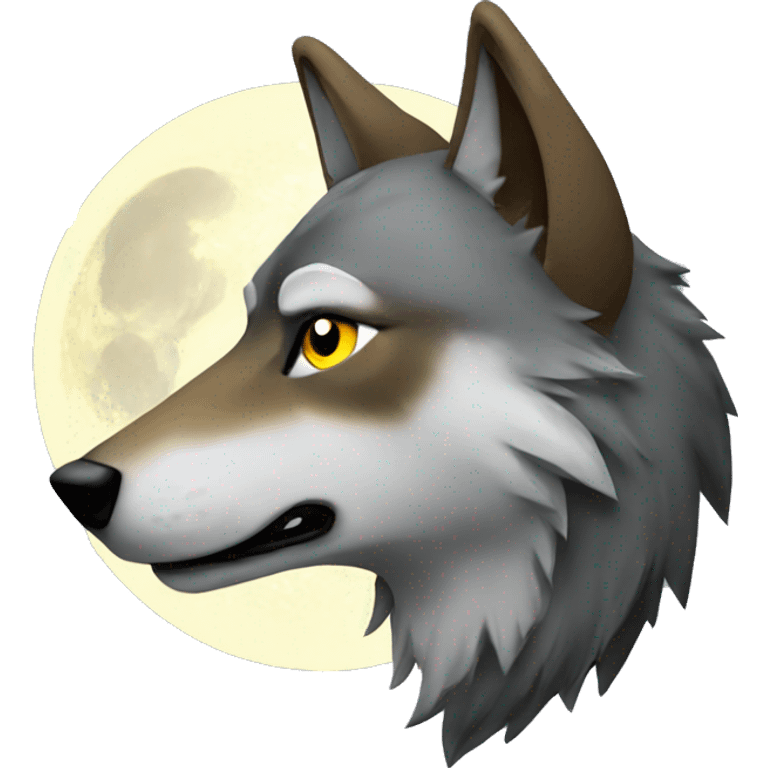 Wolf to moon emoji