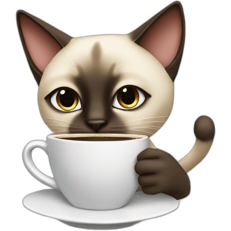 siamese cat drinking coffee emoji