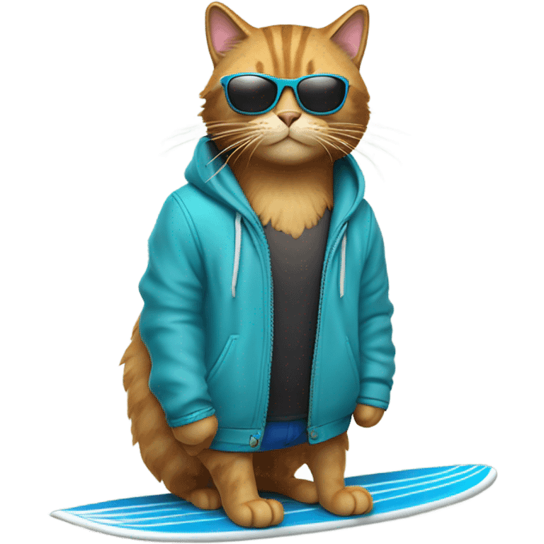 Cat surf boarding  emoji