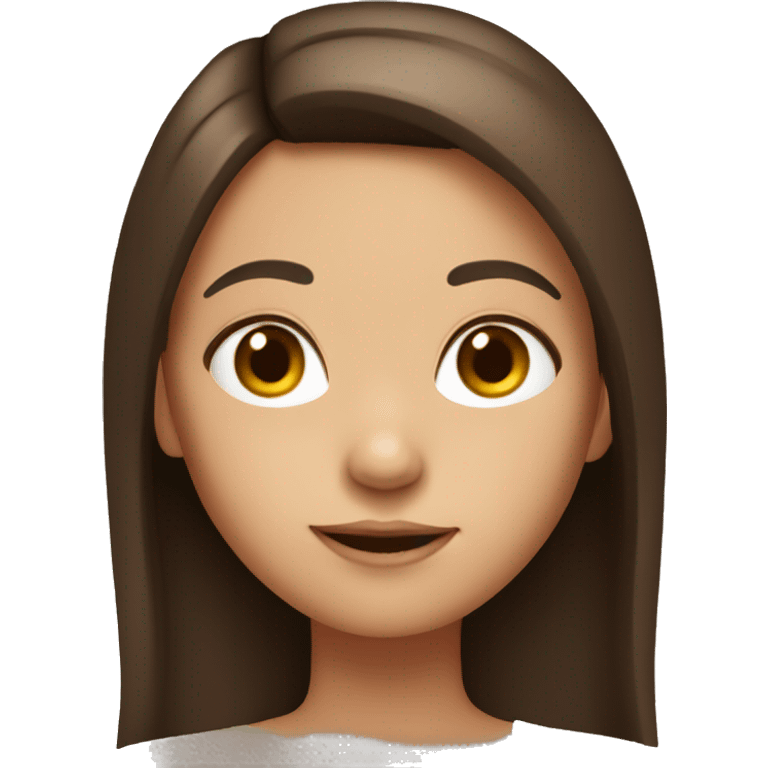 Little brunette girl with straight brown hair emoji