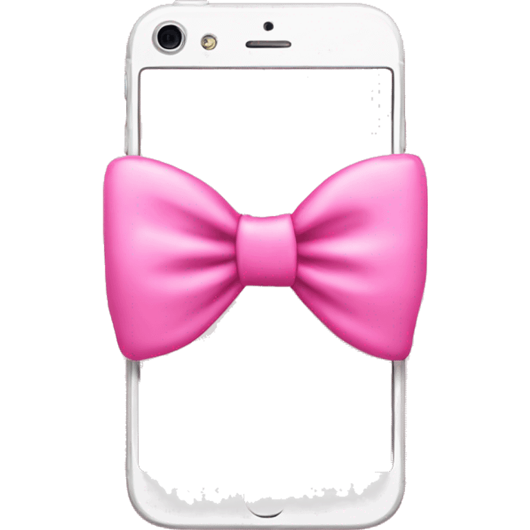 Pink iPhone whit pink bow  emoji