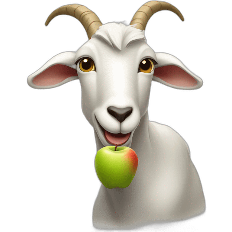 Goat eating apple emoji