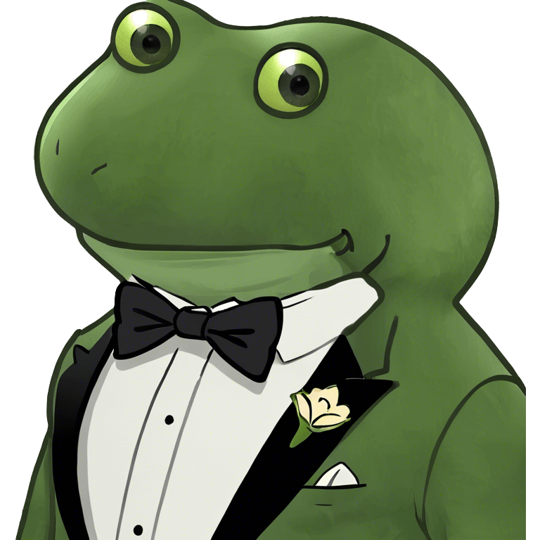 handsome bufo wearing a tuxedo  emoji