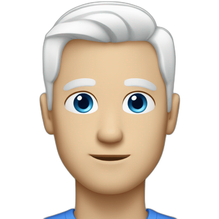 man with short white hair and blue eyes emoji