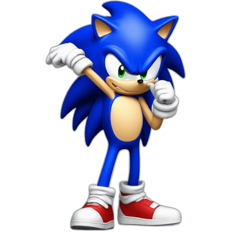 Sonic make a dab emoji