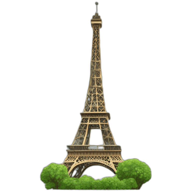 Tour Eiffel avec des arbres emoji