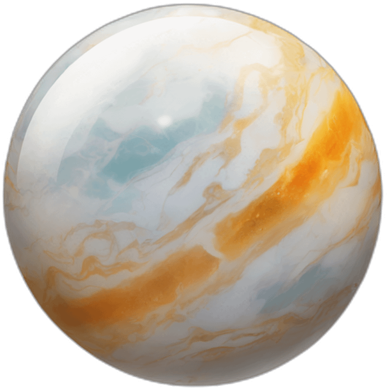 a single marble that looks like the planet mercury emoji