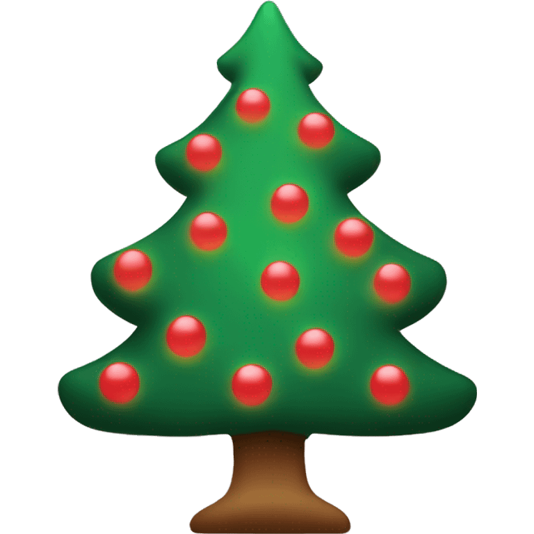 Christmas tree with red and green lights. Add pastel pink ribbon on top.  emoji