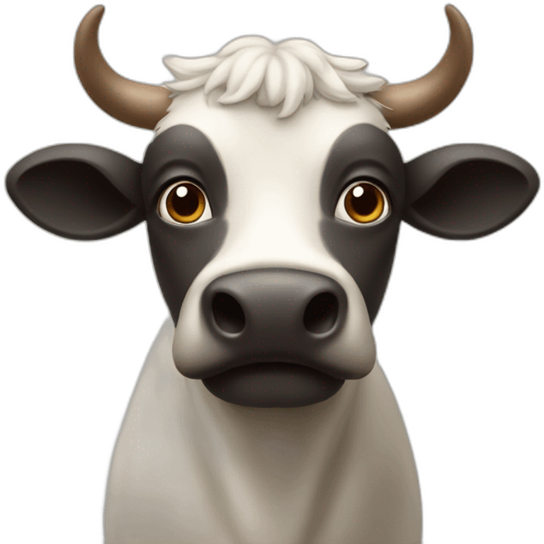 Caca qui court avec une tête de vache emoji