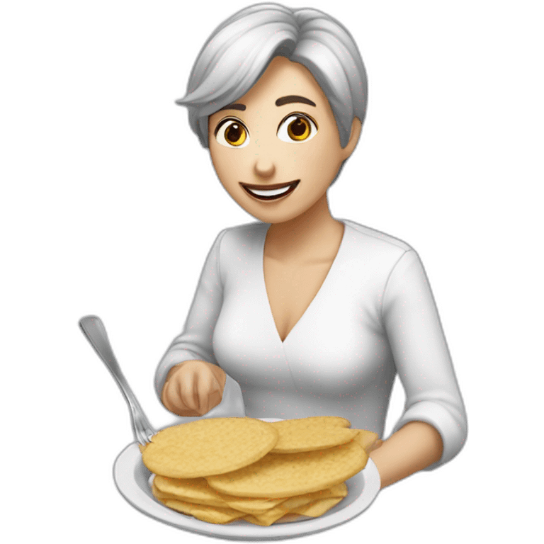 Persona blanca comiendo palitos de pan emoji