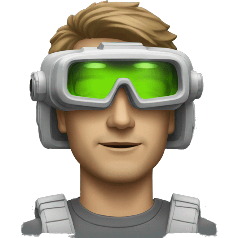 man wearing quad tube night vision goggles white male emoji