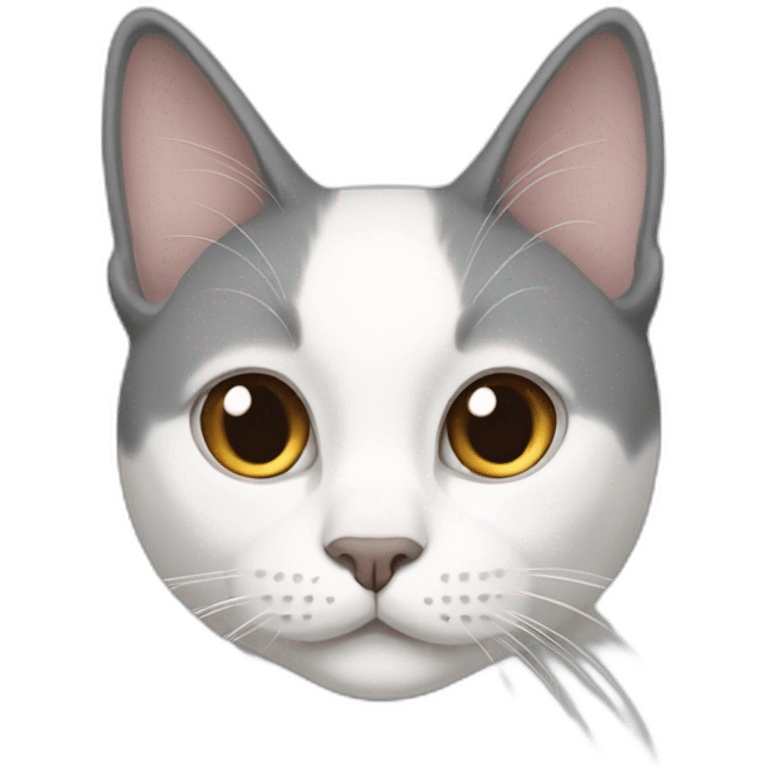 White and gray cat emoji