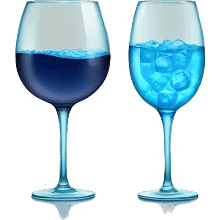 a wine glass of blue soda emoji