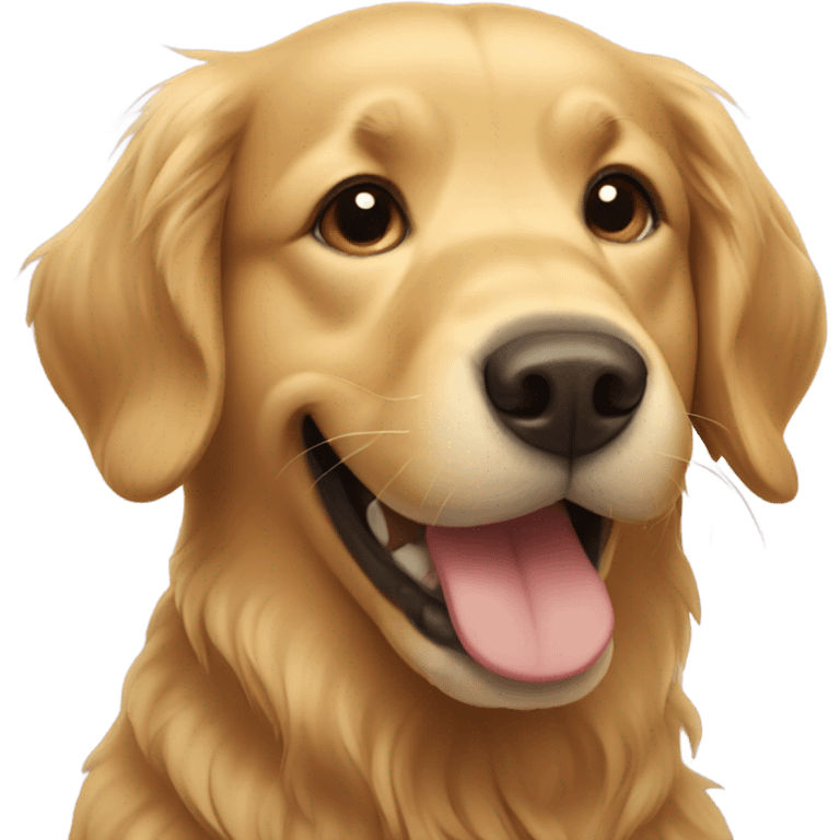 golden retriever smiling  emoji