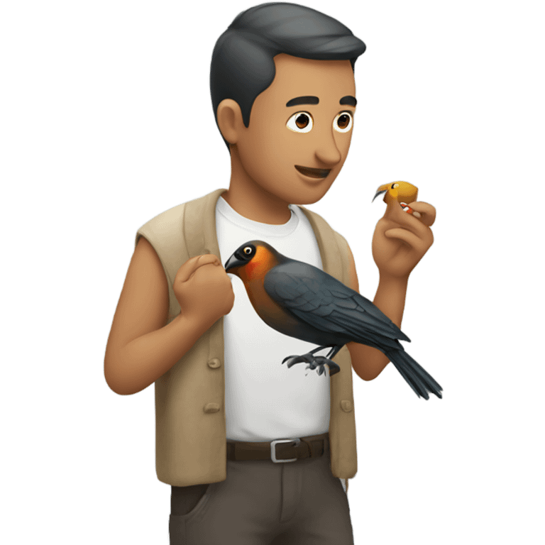 Man giving bird emoji