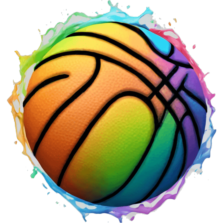 Rainbow basketball emoji