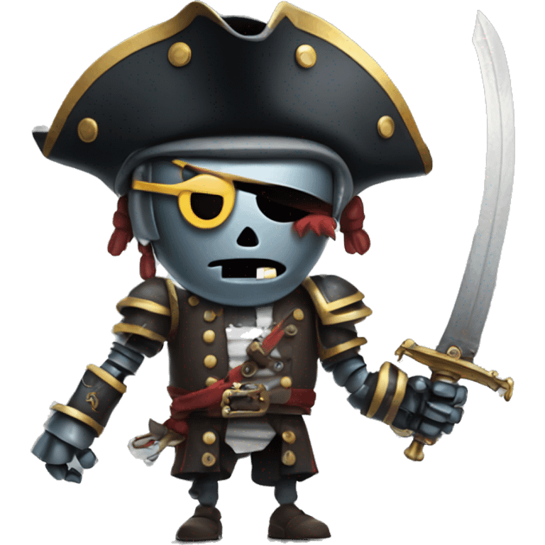 Robot Pirate with a sword emoji