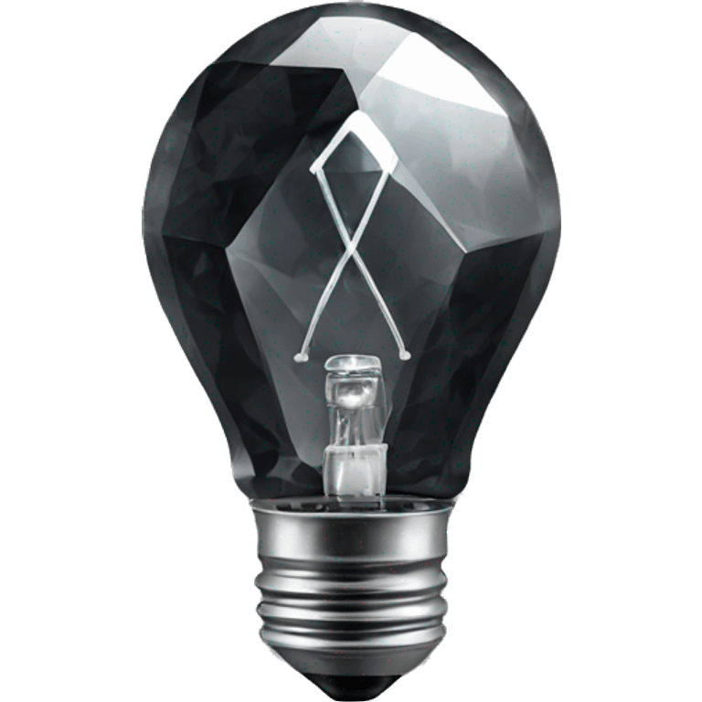 Black diamond light bulb emoji