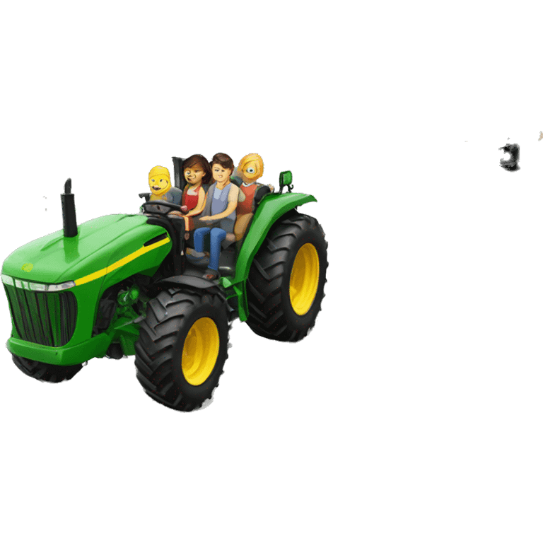 group of people driving giant tractor emoji