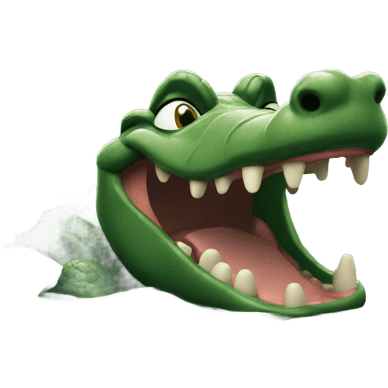 Gator laughing in the swamp emoji