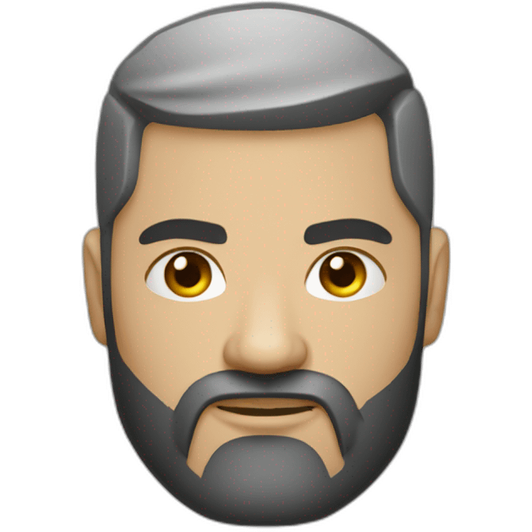 Russian strong man thug wearing gold chain with black short hair and short beard emoji