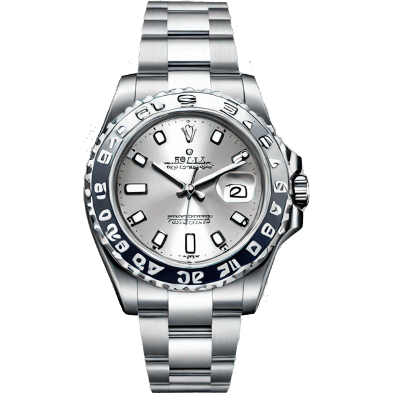 silver rolex watch without the logo emoji