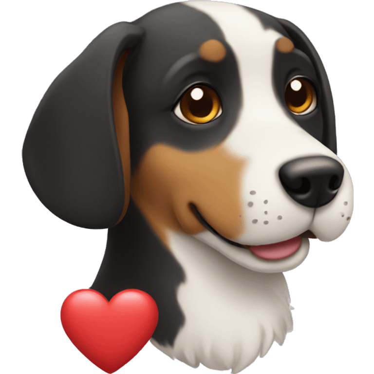 Dog with heart emoji