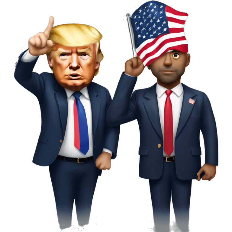 Donald trump and Joe Rogan saluting the American flag  emoji