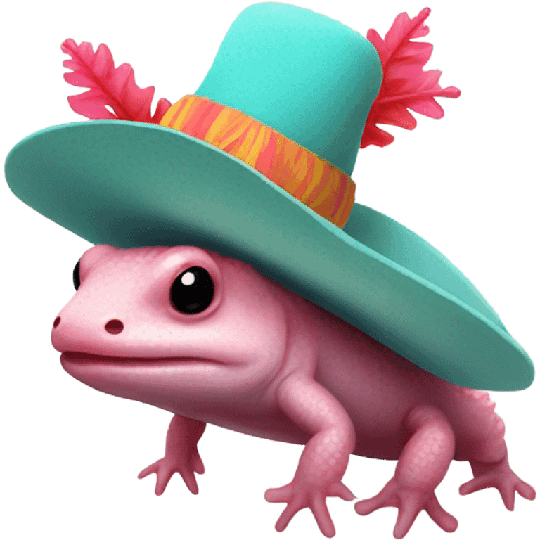 Axolotl wearing hat emoji