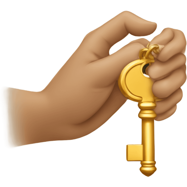 a light brown hand giving someone a gold key emoji