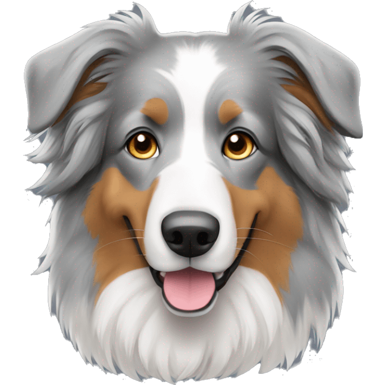 a long haired gray dog, english shepherd. Only grey emoji