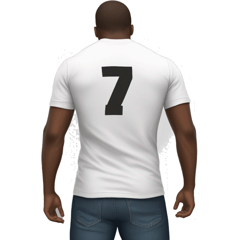 white-football-tshirt back view emoji