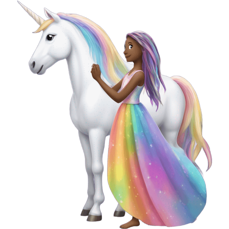 Unicorn with a girl emoji