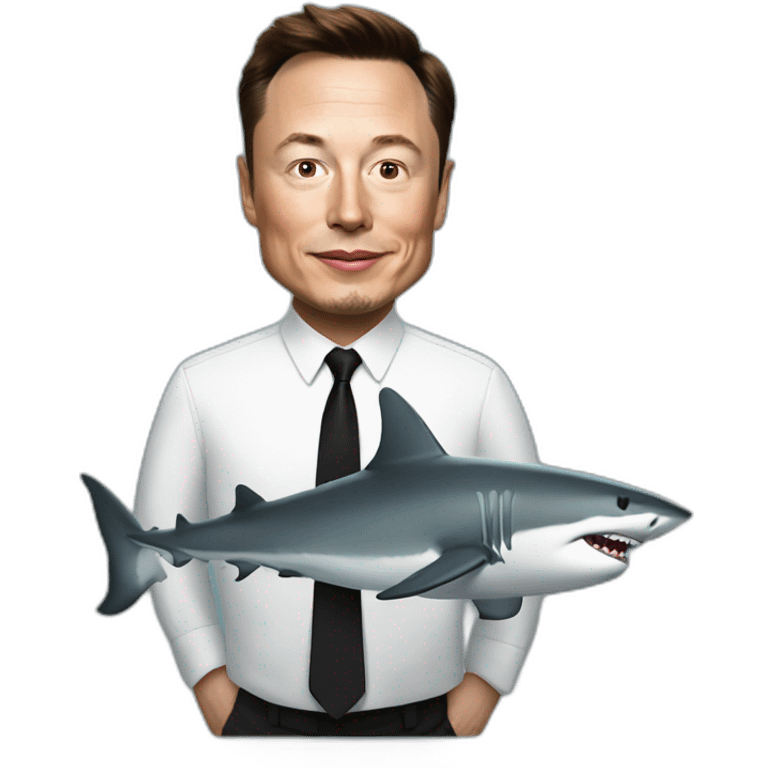 Cool shark with Elon Musk emoji