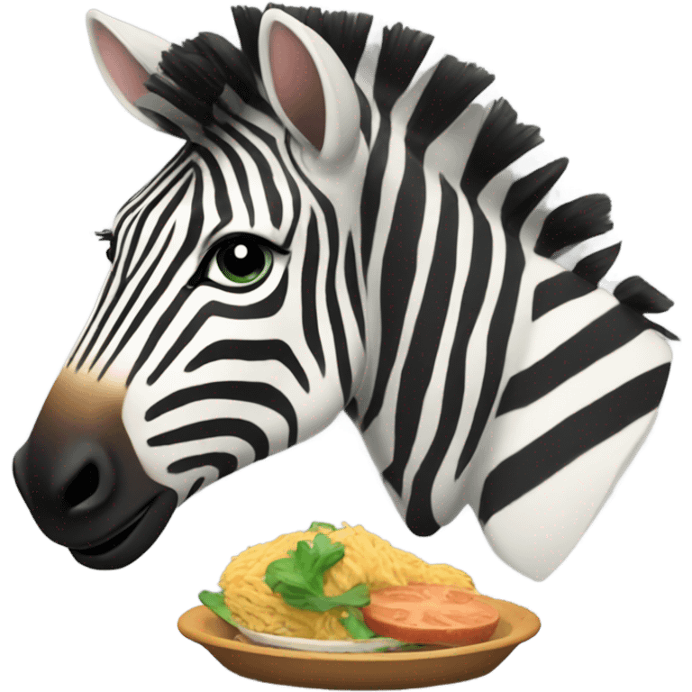 zebra at a party eating food emoji