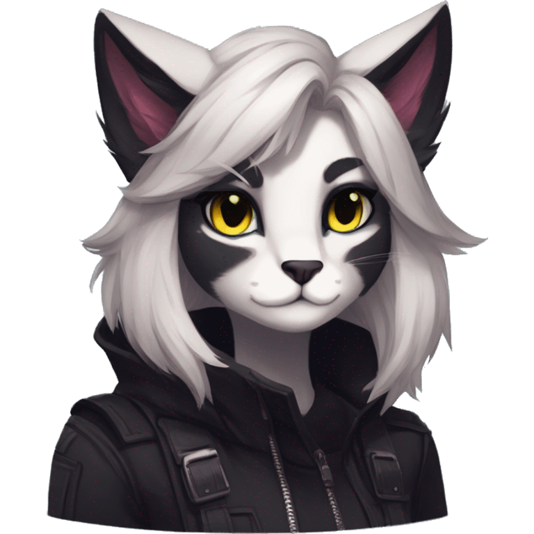 Edgy sharp anthro tomboy black cat animal furry by Falvie, LiLaiRa, griffsnuff, AngieWolf emoji