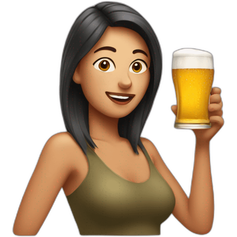 woman drinking beer emoji