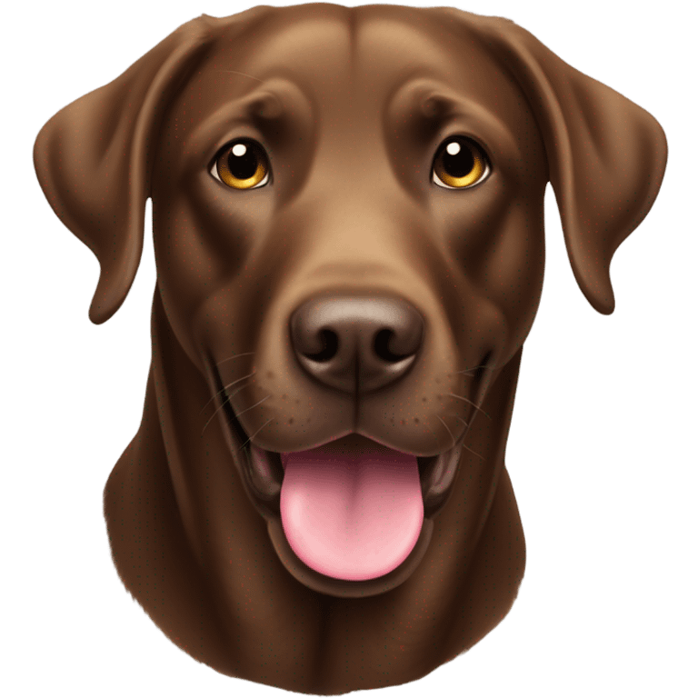 brown Labrador with tongue out  emoji