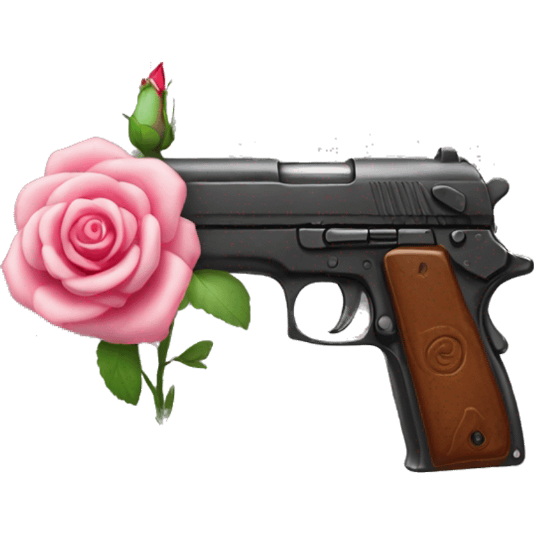 gun with tiny built in rose emoji