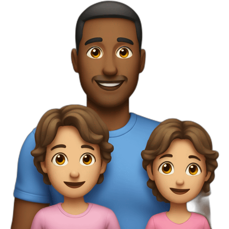 Dad with 3 kids emoji