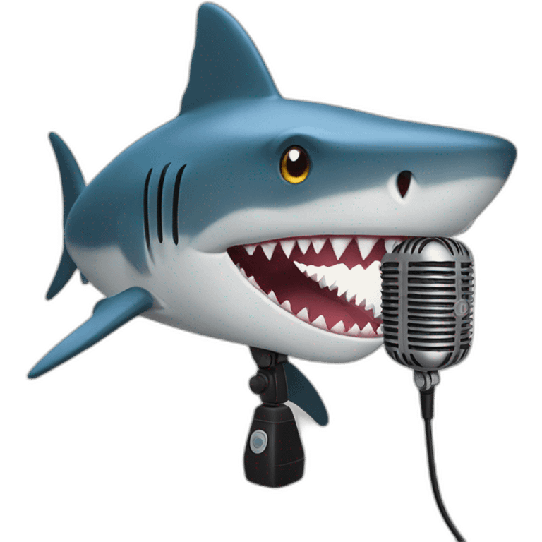 microphone shark emoji