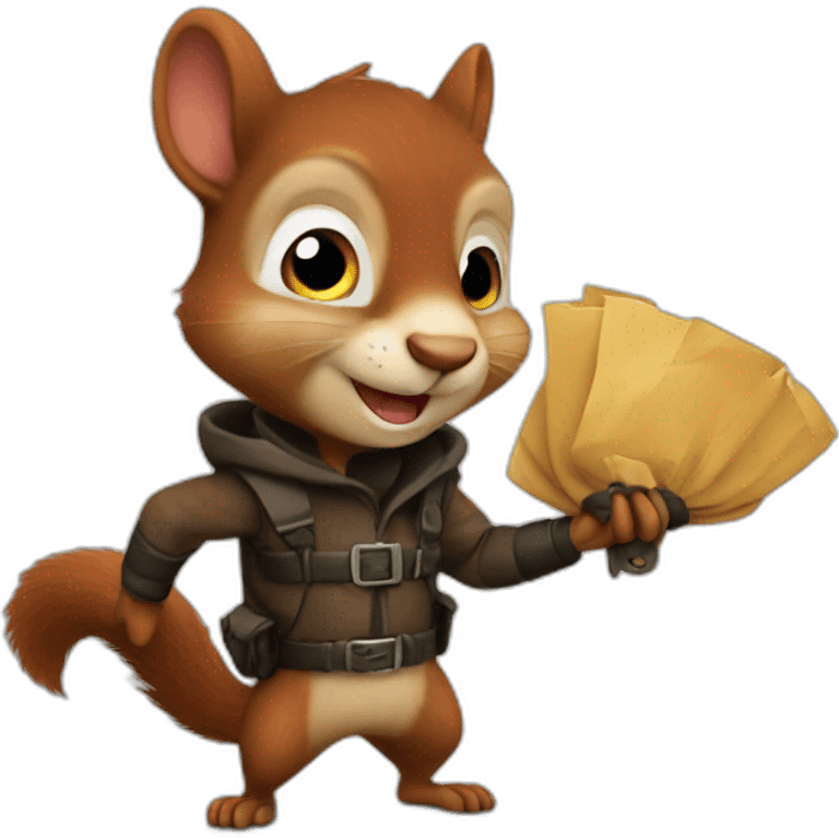 Squirrel as a thief emoji