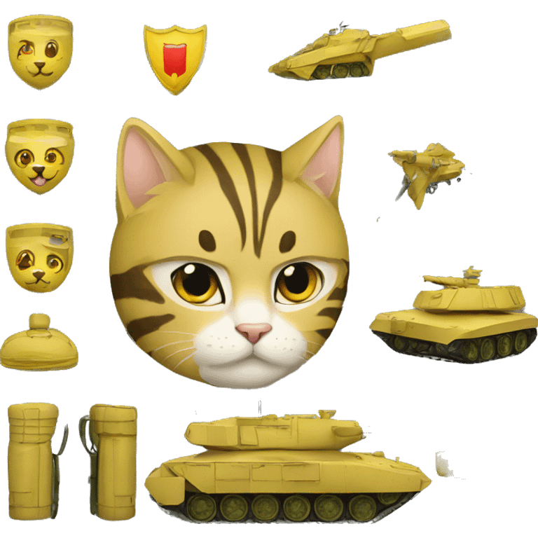 Ukrainian military cat (air defense) army emoji