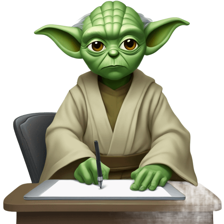 Master Yoda draws on a graphics tablet emoji