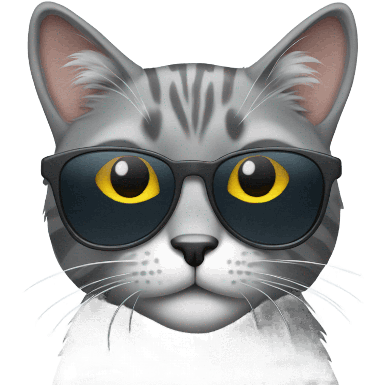 Grey cat wearing sunglasses  emoji